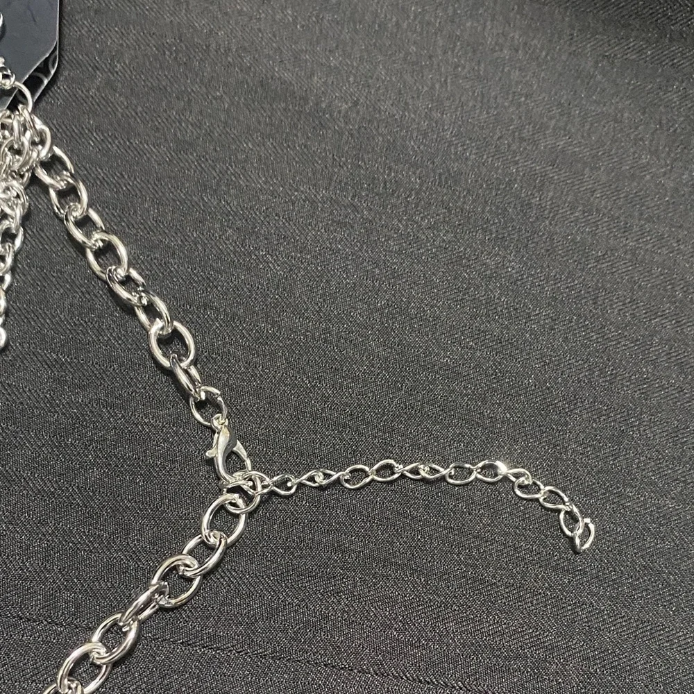 Paparazzi Silver Earings and Chain with Amber Pendant Necklace